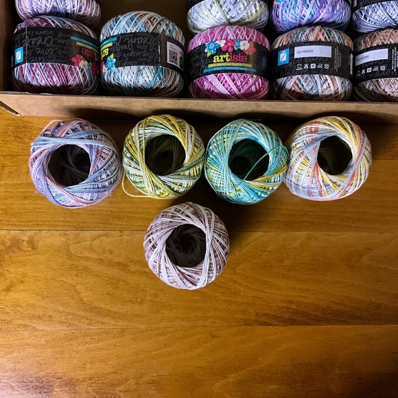 Artiste Hand Dyed 100% Mercerized Egyptian Cotton Crochet Thread Size 10 15 Pack - Picture 4 of 4